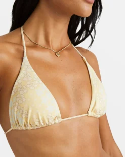 FLORAL COLLAGE SLIDE TRI BIKINI TOP