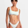 GROOVES STRIPE LACEBACK BRALETTE BIKINI TOP