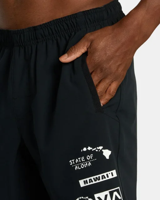 HAWAII ALL BRAND YOGGER STRETCH 17" SHORTS