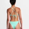 SOLID SHIMMER HIGH LEG FRENCH BIKINI BOTTOMS