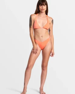 SOLID SHIMMER WIDE CROSSBACK TRIANGLE BIKINI TOP