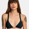 SOLID WIDE CROSSBACK TRIANGLE BIKINI TOP