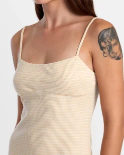 DIXIE FITTED MINI STRIPE DRESS