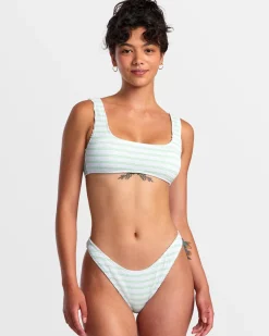 GROOVES STRIPE LACEBACK BRALETTE BIKINI TOP
