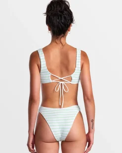 GROOVES STRIPE LACEBACK BRALETTE BIKINI TOP
