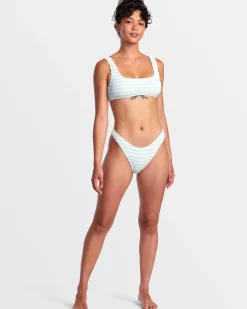 GROOVES STRIPE LACEBACK BRALETTE BIKINI TOP