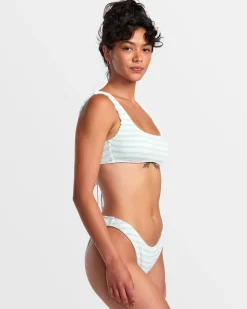 GROOVES STRIPE LACEBACK BRALETTE BIKINI TOP