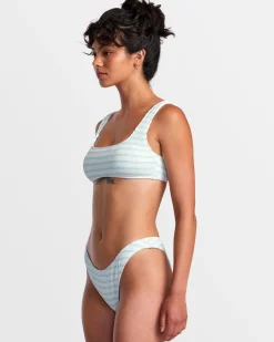 GROOVES STRIPE LACEBACK BRALETTE BIKINI TOP