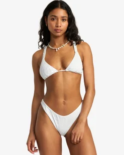 PALM GROOVES WIDE STRAP TRIANGLE BIKINI TOP
