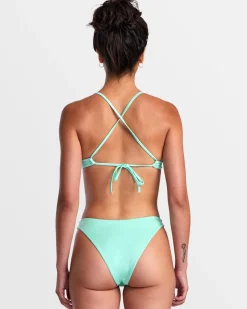 SOLID SHIMMER CROSSBACK TRIANGLE BIKINI TOP