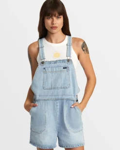 SUCCESSION SHORT DENIM OVERALLS