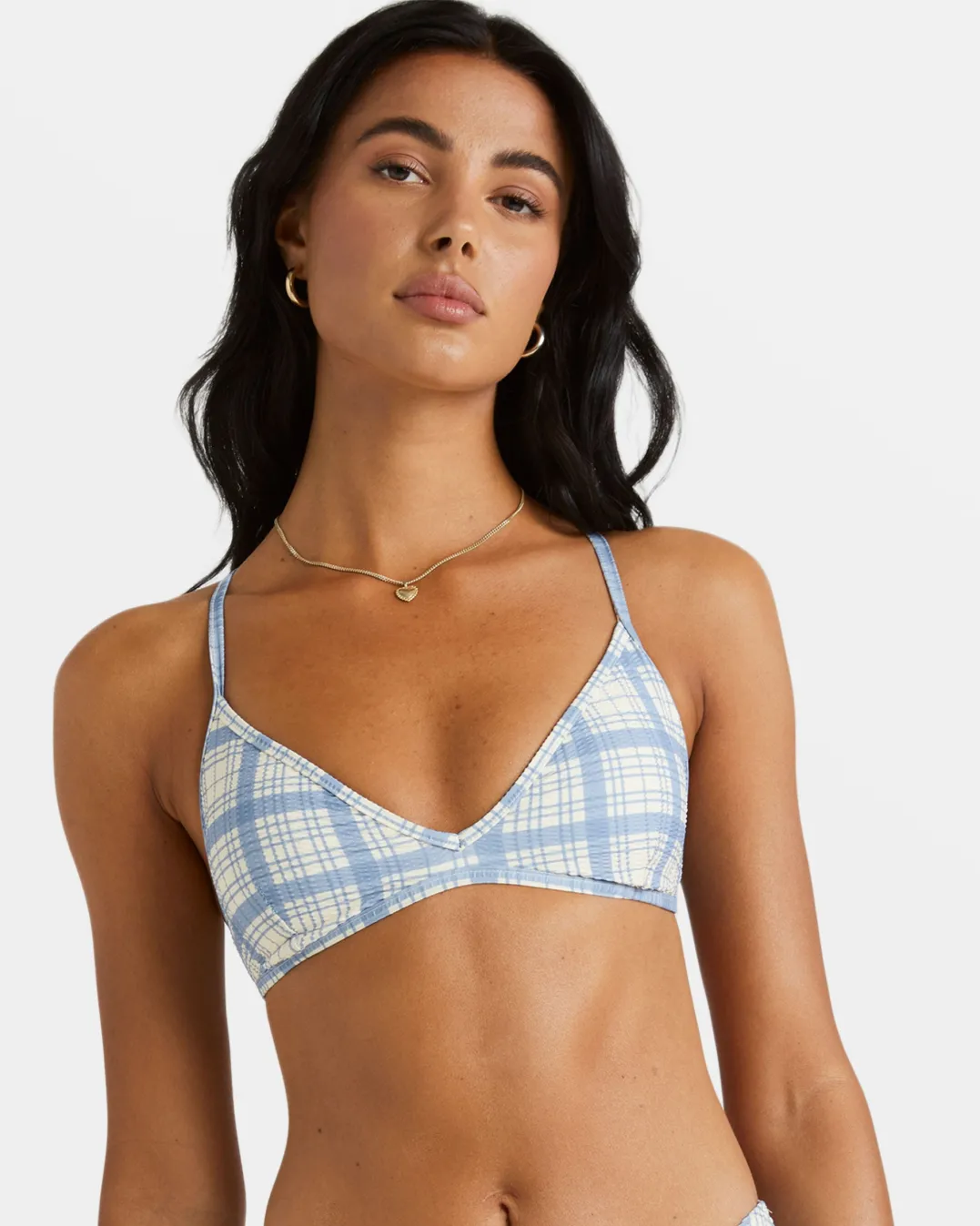 VINTAGE PLAID TRI CROSSBACK BIKINI TOP